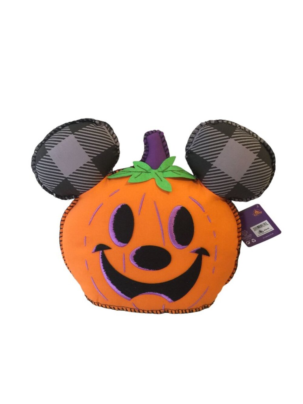 Disney Parks HEY PUMPKIN Mickey Mouse 12" Jack O Lantern Pillow